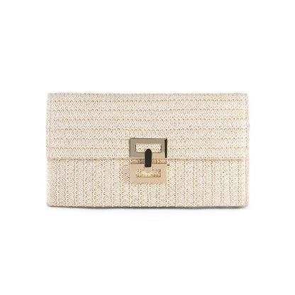 Fashion Women F;ap Clutch Bag Party Straw Day Clutches Purse Handbag Female Woven