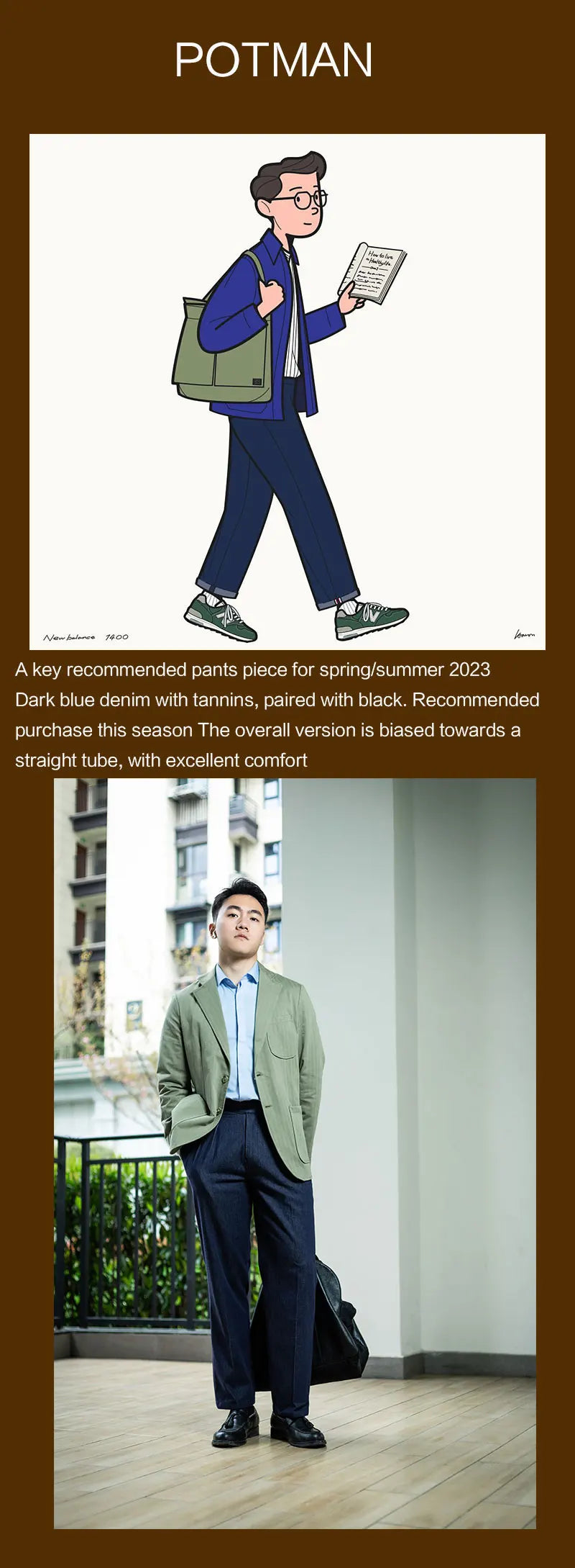 American Vintage Loose Straight Casual Pants Indigo Denim High Waist Nine Pants Pants GURKHA