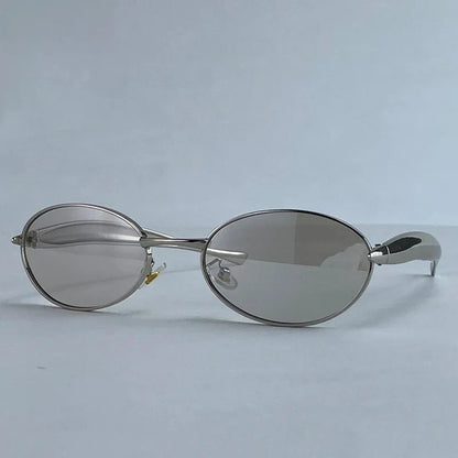 Sexy Small Oval Punk Sunglasses Women 2026 Luxury Vintage Steampunk Metal Frame Sun Glasses For Ladies Trendy Traveling Shades