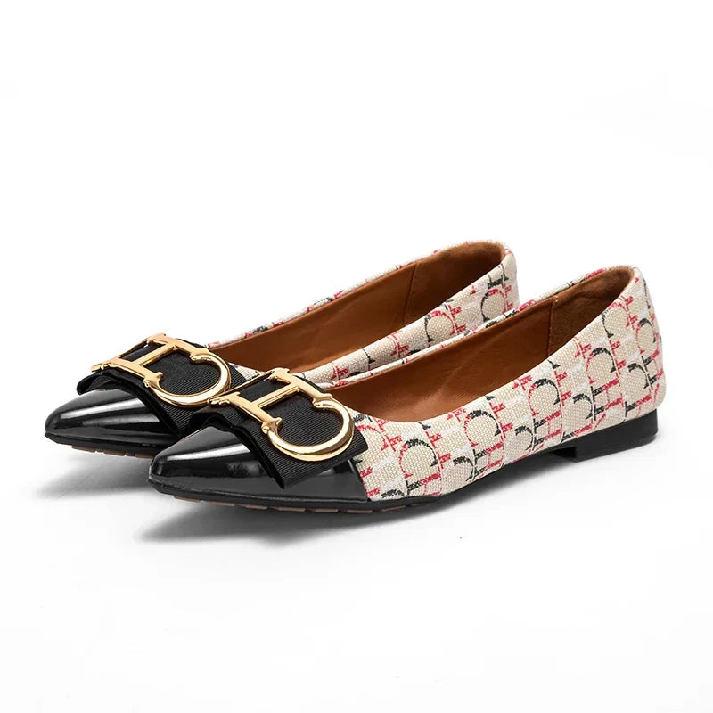 Women's  Shoes New Spliced Pointed Anti slip Flat Casual Shoes Business Shoes For girls