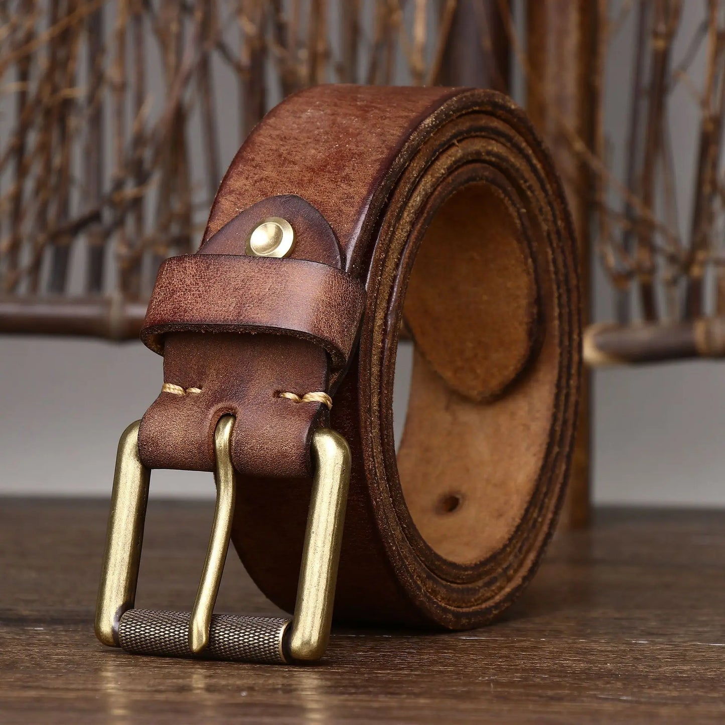 4.0CM Thick Cowhide Copper Buckle Genuine Leather Casual Jeans Thickened Belt Men High Quality Retro Luxury Male Strap Cintos