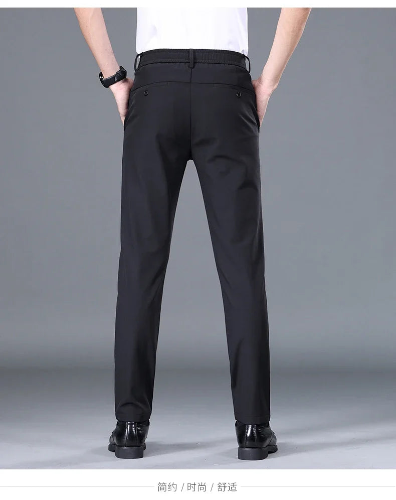 2025 Spring Summer Ultra-thin Men's Stretch Slim Straight Casual Pants High Quality Fashion Breathable Golf Sports Trousers