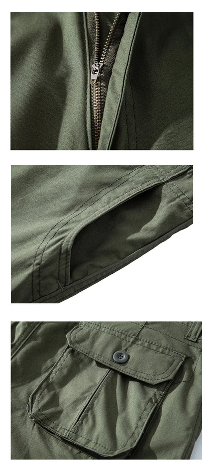 Cargo Knee Shorts Men Sports Casual Bermuda Shorts Plus Size Cotton Half Pants Golf Straight Running Gym Shorts Pants