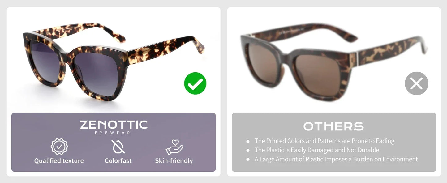 Butterfly Polarized Sunglasses Fashion Thick Frame for Women Acetate Sun Glasses Driving UV400 Protection