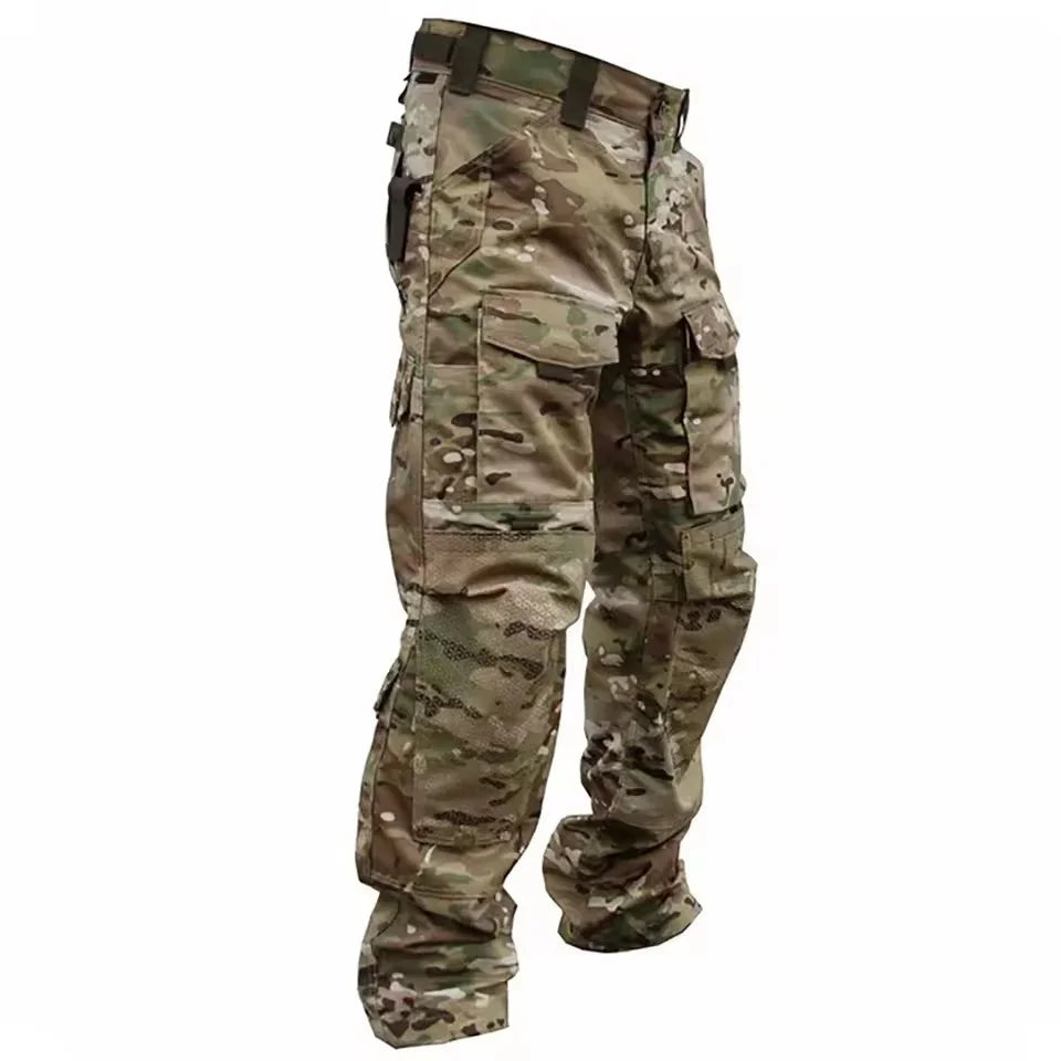 Men Tactical Pants Quick Dry Milit Multi-Pocket Cargo Pants Casual Trousers Wear-Resistant Workwear Traning Hunting Pants Loose
