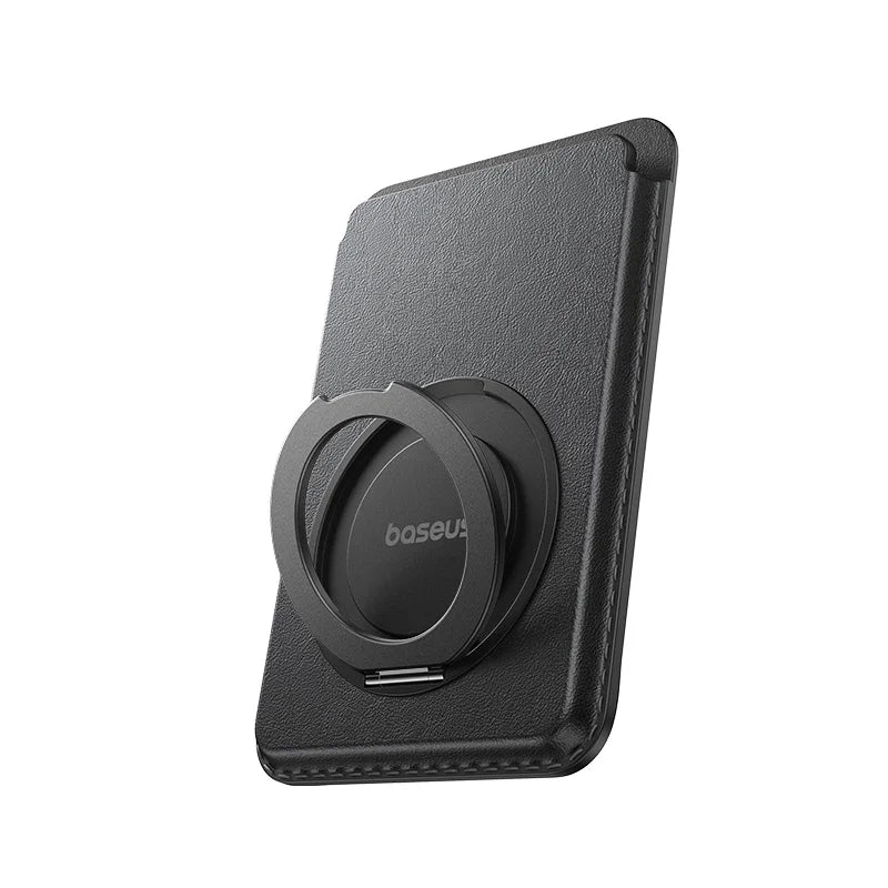 Magnetic Wallet Card Holder for iPhone 17 MagSafe PU Leather Phone Case with 360° Rotating Stand Bank ID Card Cover Case