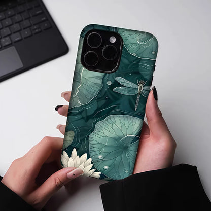 Lotus & Dragonfly Pond for Magnetic Phone Case for IPhone 17 16 15 14 13 Pro Max Plus Single Double-layer Tough Case
