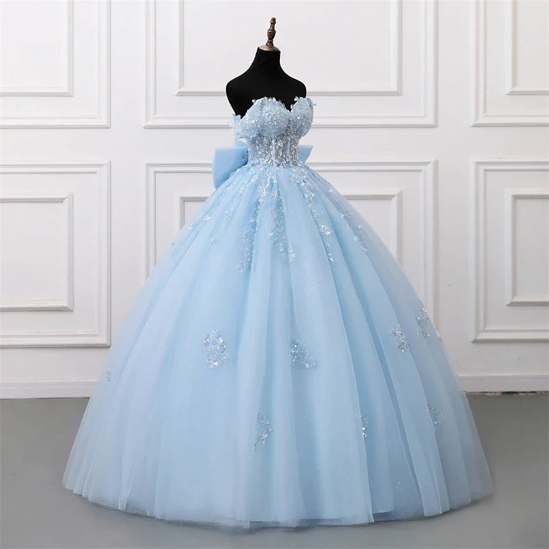 Shiny Party Dress 15 Quinceanera Dresses Ball Gown Glitter Prom Dress With Bow Tie High-end 15 Year Old Gown Customized 2025