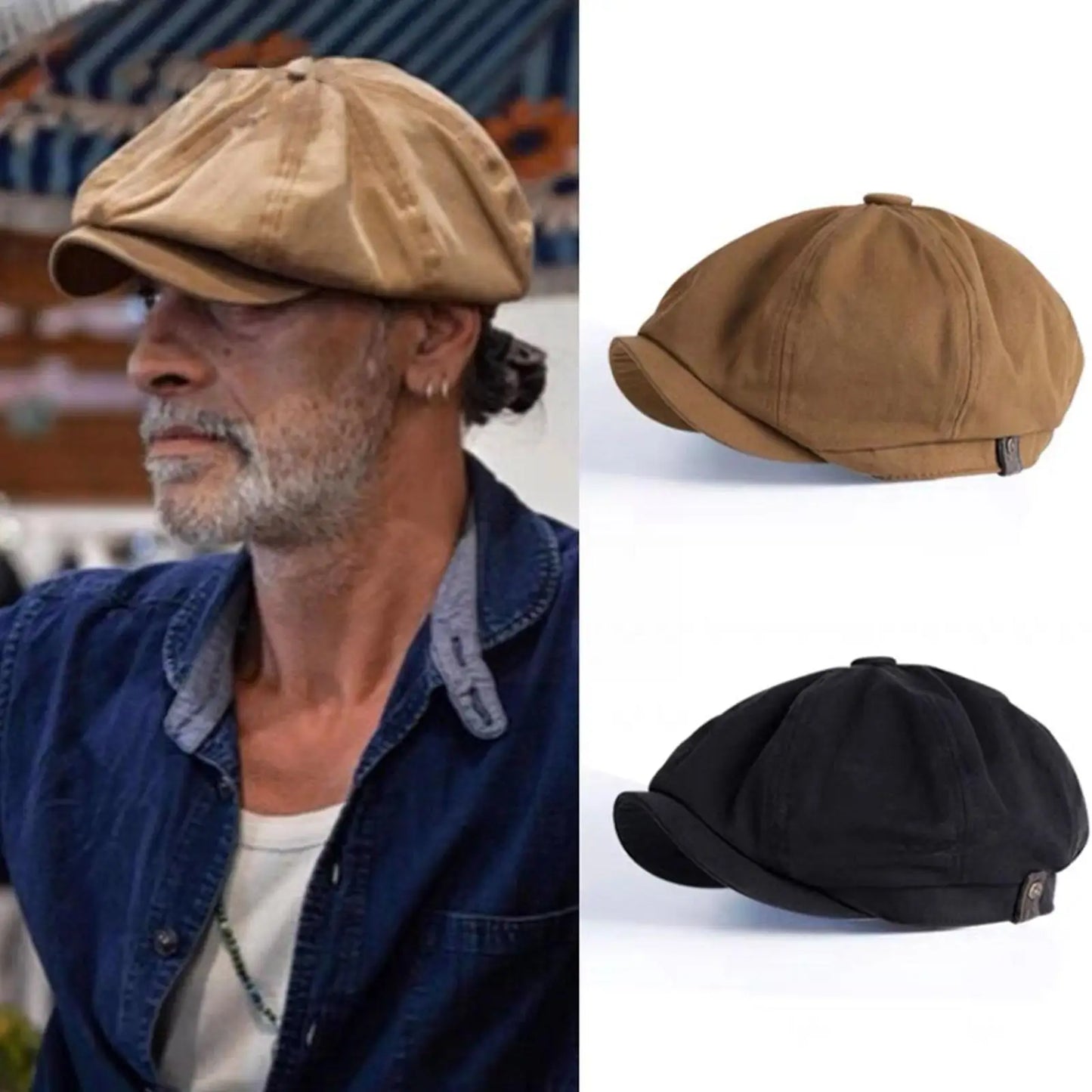 British Style Newsboy Cap Men Cotton Ascot Cap Dad Vintage New Brand Spring Flat Cap Khaki 2023 Octagonal Autumn Ma I0K9