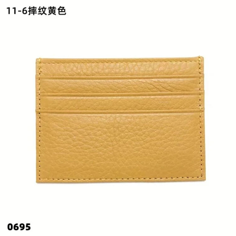 Porte-cartes en cuir de vachette avec logo personnalisé pour femme et homme, sac à cartes fin en cuir véritable, gravure du nom, portefeuille de luxe décontracté