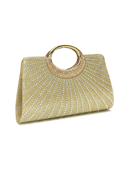 Party Wedding Bridal Handbags Bucket Design Rhinestones Glitter Evening Clutch Bags Cover Open Banquet Purse
