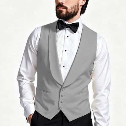 Men Vest Ivory With Lapel Single Breasted Solid Waistcoat For Wedding Banquet Business Work Office Casual Daily Men Suit Vest