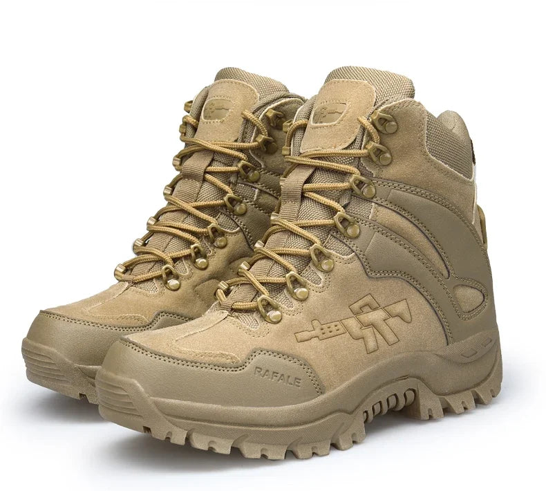 New Men Tactical Boots Army Breathable Desert High Quality Unisex Waterproof Male Hunting Boots Ankle Work Climbing Hiking Shoes