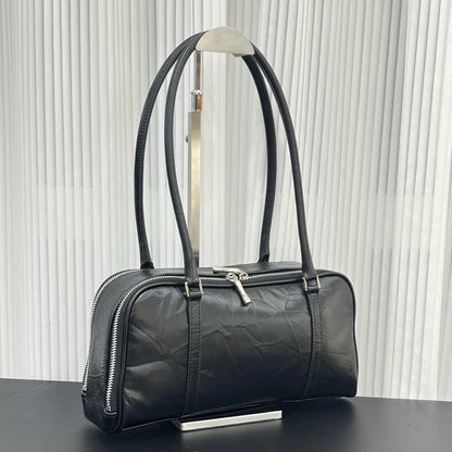 Elegant Versatile Suede Underarm Bags For Women Premium Soft Genuine Leather Shoulder Bag For Office Commute Lady Handbags New