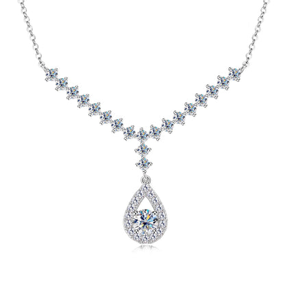 3.38CT Moissanite Necklaces for Women 100% Real Silver Chain 925 Pandant Lab Diamond Luxury Wedding Party Jewelry