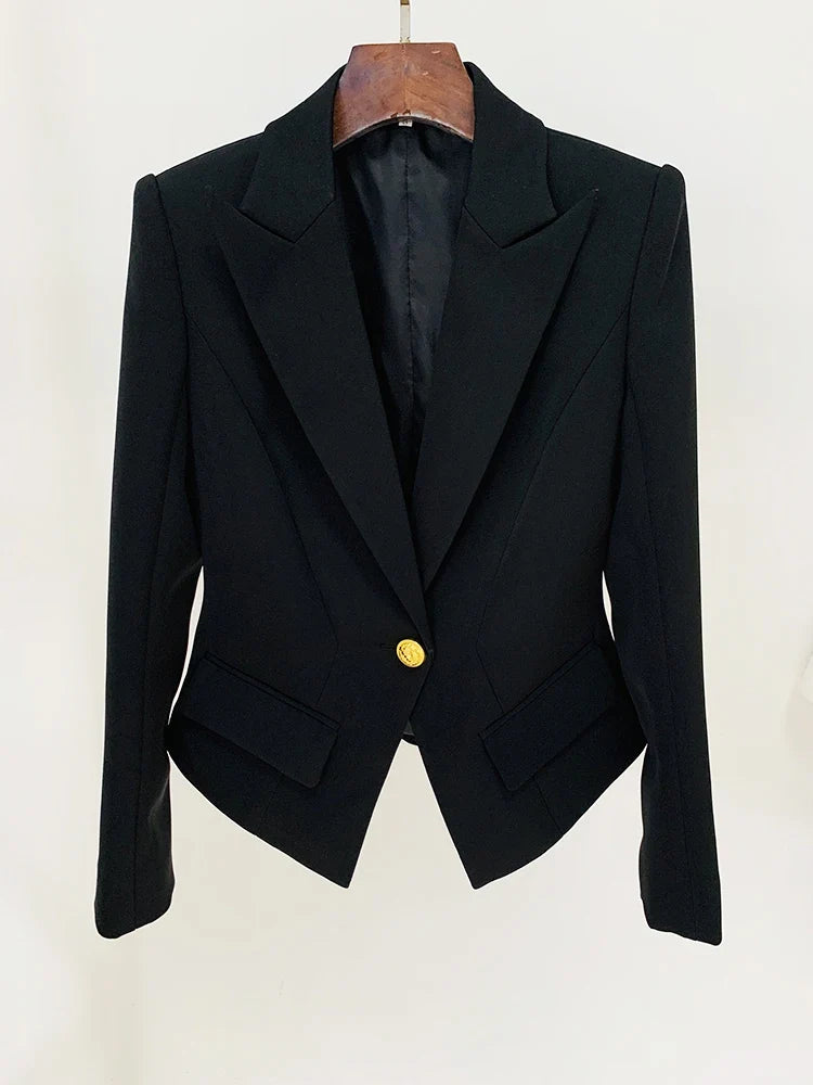 HIGH STREET Newest 2026 Designer Jacket Women's Slim Fitting Single Button Lapel Blazer