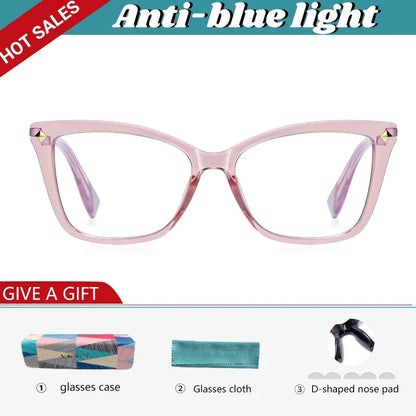 Usual Cat Eye Myopia Prescription Glasses Hyperopia Women Reading CR39 Anti Blue Light Optical Eyeglasses Frame PFD2127