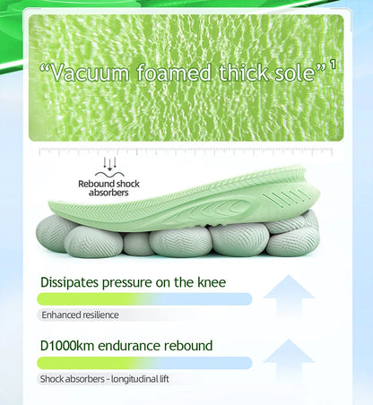 23613 Men Women Summer Lightweight Breathable Running Shoes Shock Absorb Thick Sole High Rebound Wearproof Sports Sneaker