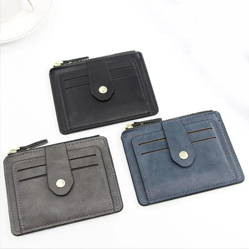 Porte-cartes de crédit de luxe petit pour homme, portefeuille fin en cuir pour homme avec porte-monnaie, pochette de marque pour homme et femme