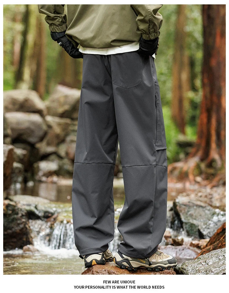 Male Hiking Pants Outdoor Waterproof Windproof Mountaineering Sports Pant Spring Autumn Zippered Pocket Fishing Camping Trousers