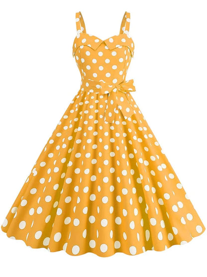 Spaghetti Strap Pink Plaid Dress Women Summer Elegant Vintage 50s Rockabilly Swing Party Dress