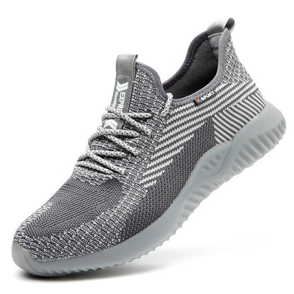 Lightweight safety shoes for men breathable safety work sneakers with iron toe indestructible shoes men women summer work shoes