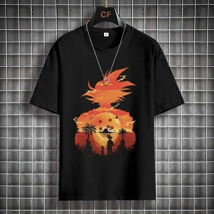 2026 Summer Dragon Ball Z Summer Trendy Short Sleeve Loose Fit T-Shirt Collaborative Release Bird Mountain Memorial Anime Goku