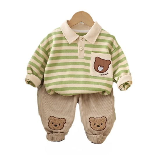 New Autumn Baby Clothes Set Children Boys Striped T-Shirt Pants 2Pcs/Sets Infant Girls Clothing Toddler Costume Kids Tracksuits