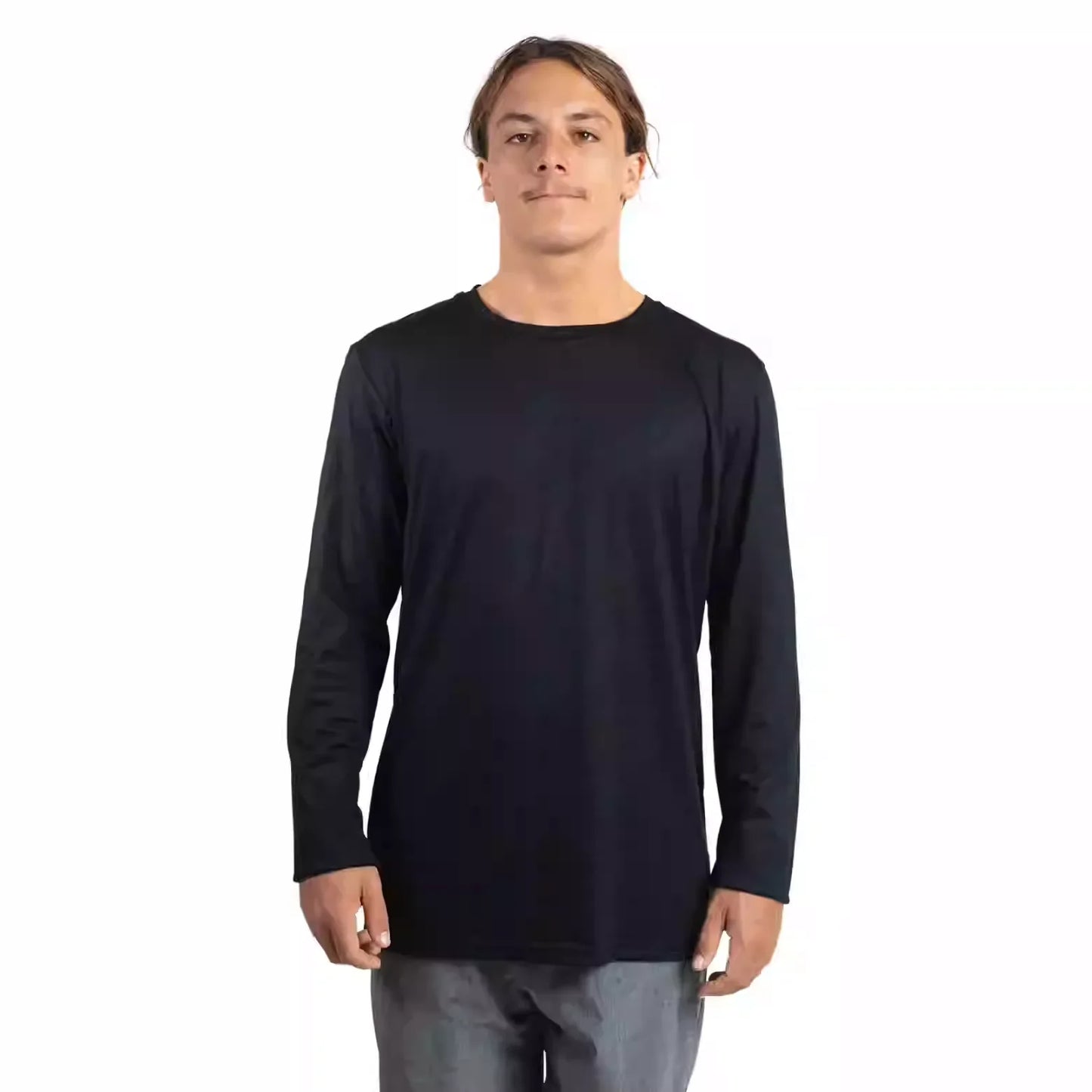 Men's 100% Merino Wool Base Layer Shirt 240G Thermal Top Warm Wicking Breathable Anti-Odor Underwear Warm Clothing Base Layer