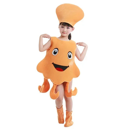Children's Adorable Marine Animal Costumes Ocean-themed Party Outfits Starfish And Lobster Costumes Stage Performance Attire