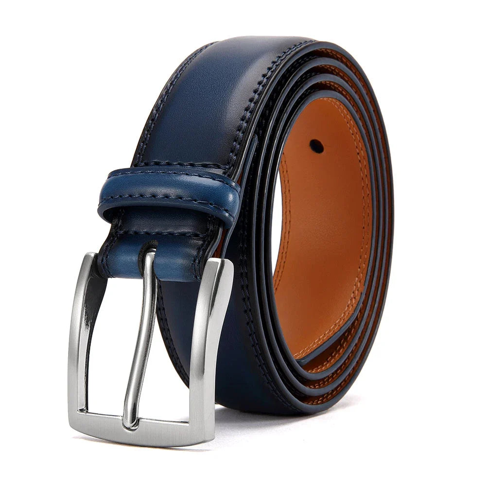 Men's Leather Belt Needle Buckle Belt Casual Genuine Leather LONG Large Belts Cowhide Belts for Man