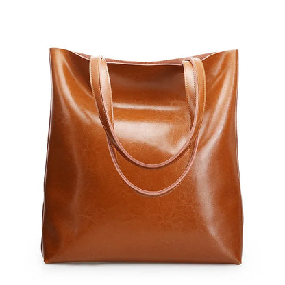 2024 Office Hand Shoulder Bags For Women Tote Cow Leather Bag Ladies Genuine Leather Handbags Big Women Bag Large Vintage Female