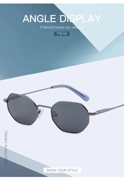 Retro Small Polygon Polarized Sunglasses Women Metal UV400 Sun Glasses Men Anti-Glare UV400 Goggles Driving Eyewear