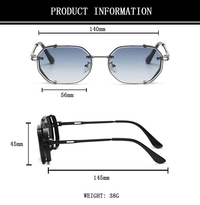 Steampunk Sunglasses For Men Punk Retro Sunglasses Women Trendy Vintage Fashion GlassesLuxe Gafas De Sol Hombre Zonnebril Heren