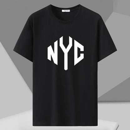 MenT Shirts Printed Tee Plus Size 110-180kg 5XL 6XL 7XL Black T-shirt Round Neck Short Sleeve Oversized Tops Big Men Clothing