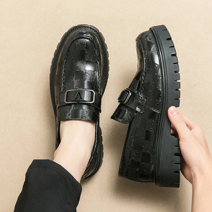 New Platform Men's Casual Shoes Comfortable Fashion Luxury Loafers Men's Leather Shoes Heightening Loafers Beans Driving Shoes
