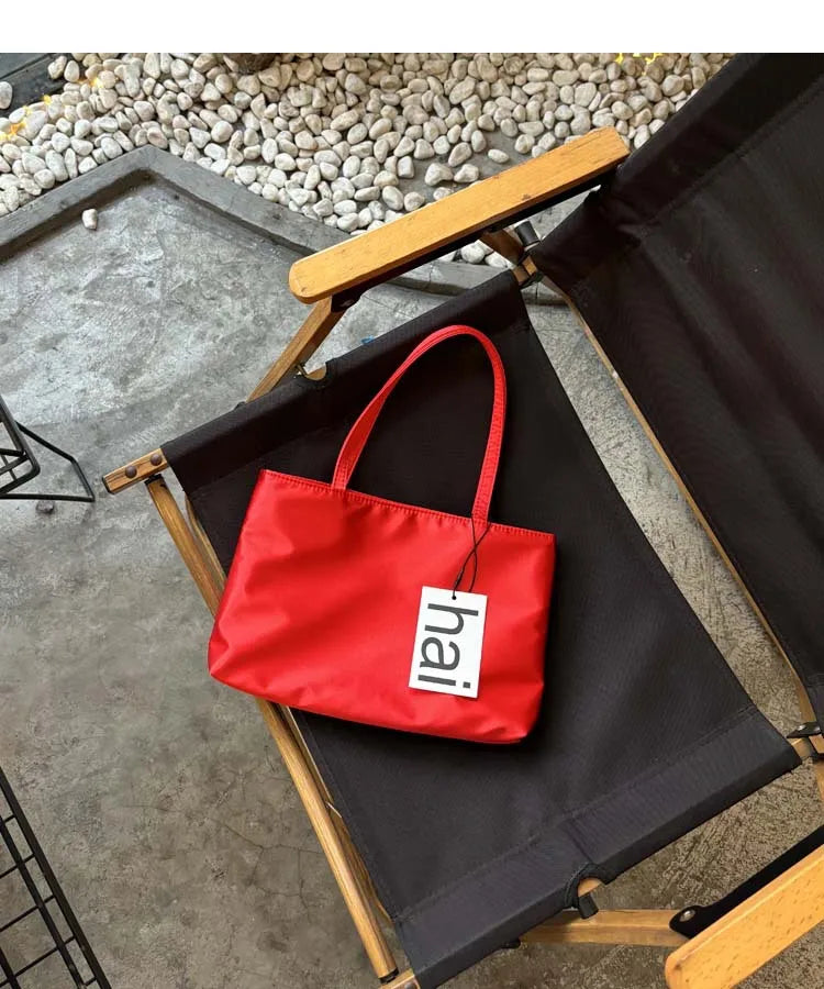 Luxury Premium Designer Elegant Womens Silk Satin Small Tote Solid Color Shoulder Underarm Purse Versatile Fashion Commuting Bag