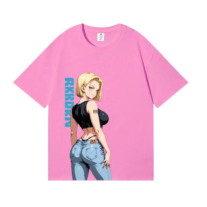 Dragon Ball Android 18 Japanese Style Classic Tee High-quality Streetwear Men's Clothing Women Clothing 2026 Summer New T Shirt
