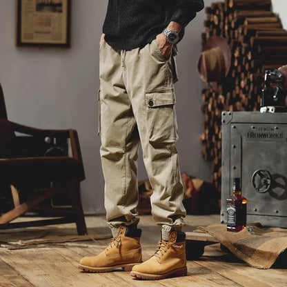 Joggers Cargo Pants Mens Casual Hip Hop Multi-Pocket Male Trousers Sweatpants Streetwear Techwear Tactical Khaki Pants BLW9106