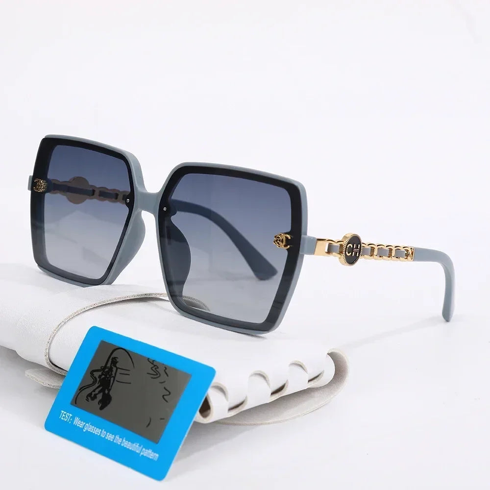 New Fashion Sunglasses for Women Hot Sale Polarized Large Frame Square Retro Sun Glasses Gradient Ladies Sunglass for Men UV400