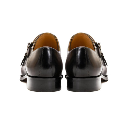 Luxury Genuine Leather Double Buckle Monk Strap Formal Shoes for Men Classic Cap Toe Business Office Wedding Dress Shoes