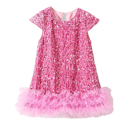 Girls Halloween Sequined Vest Skirt Princess TuTu Dress Children's Birthday Party Christmas Fluffy Dress Mesh Skirt Dresses L465