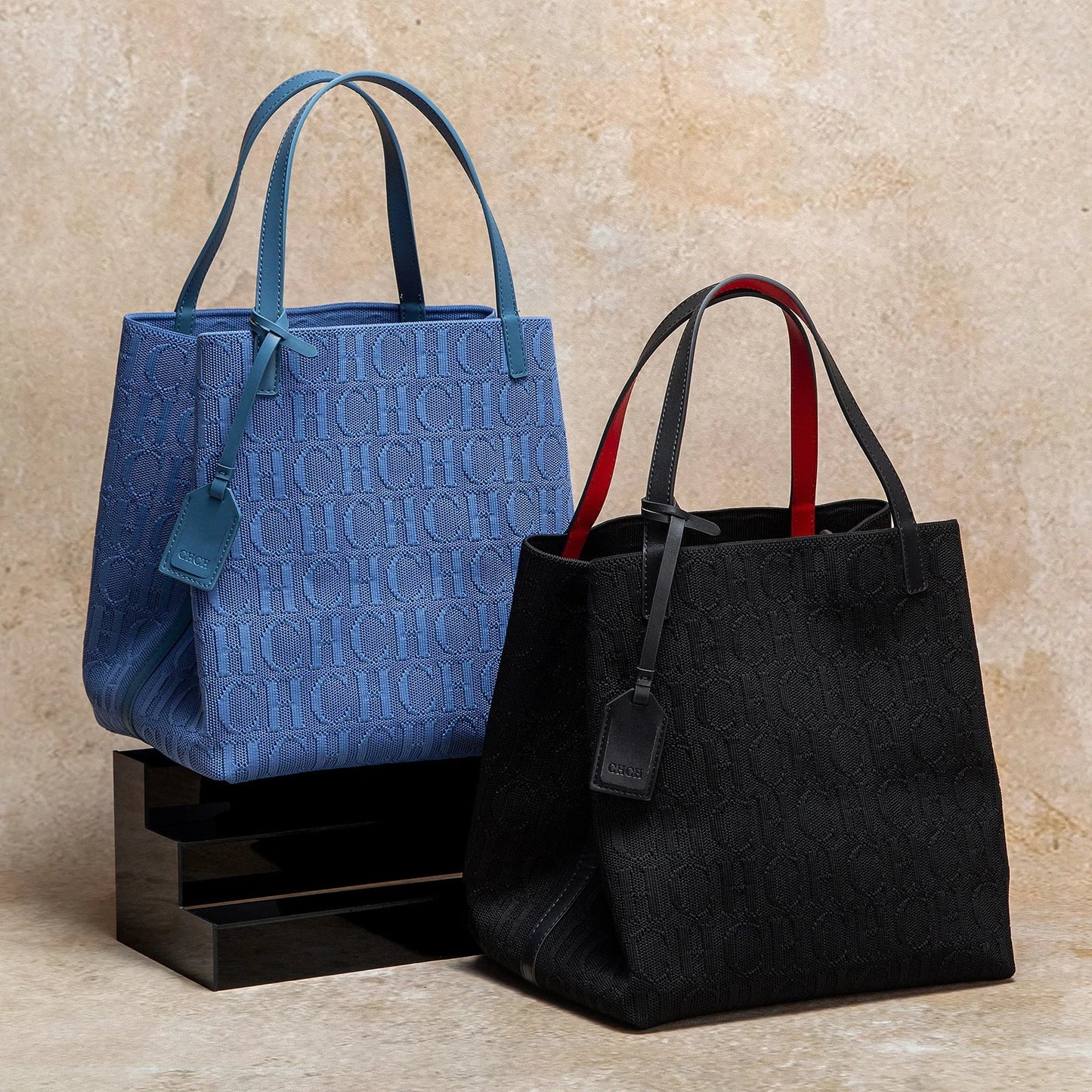 Tote Bag New Large Capacity Black Simple Knitted Shopping Bag 27*20*28cm