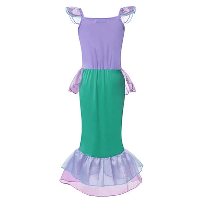 2026 Kids Princess Costume Girls Elsa Anna Dress Carnival Cosplay Snow White Aurora Moana Rapunzel Mermaid Belle Party Outfits