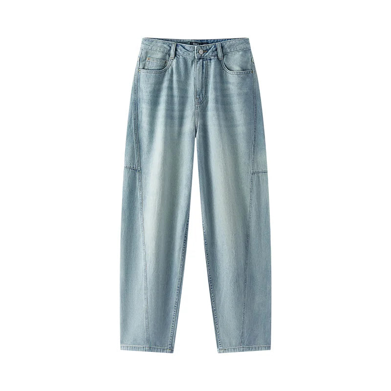 Semir Women Pants Denim Cotton Vintage Distressed Slit Wide Leg Curved Street Style Fashion Cool 2026 Summer Casual Wear Top