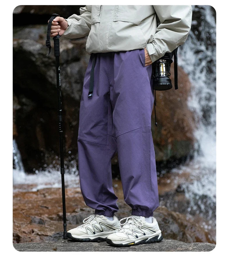 Men Waterproof Pant Autumn With Belt Hiking Trousers Breathable Mountaineering Pant Multi-pocket Camping Fishing Sport Trousers