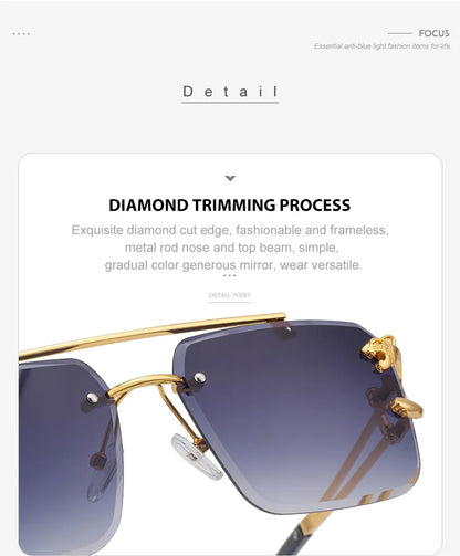 New Retro Rimless Sunglasses For Men Steampunk Sunglasses Women Punk Fashion Glasses Vintage Shades Gafas De Sol Sonnenbrill Sun