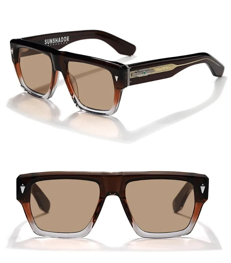 2026 High Quality Handmade Square Acetate UV Protection Men Sunglasses Prescription Myopic Retro Eyewear Men Women Reading Glass