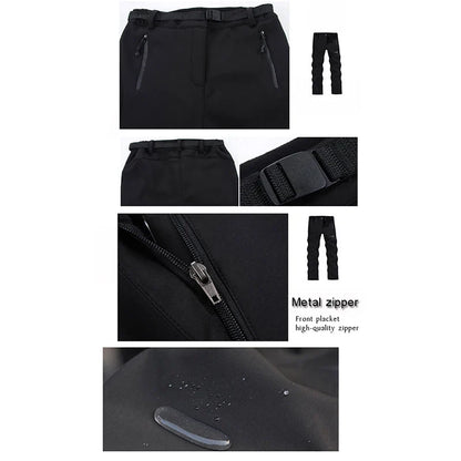 Women Winter Ski Trekking Pants Hiking Snow Autumn Outdoor Soft Shell Thick Cloth Keep Warm Windproof Warm Camping Trousers