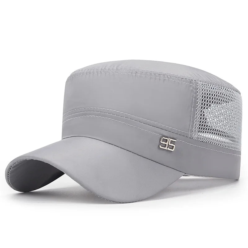 military cap flat top hat men's baseball hat spring summer men's outdoor sunshade mesh hat